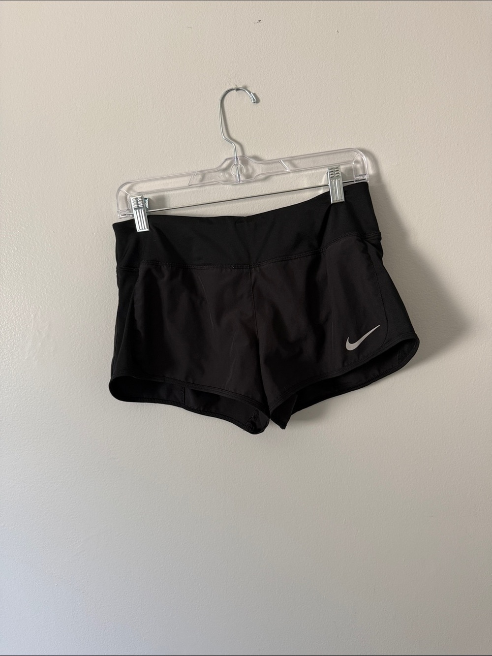 Nike Black Athletic Running Mini Dri-fit Shorts with Reflective Swoosh